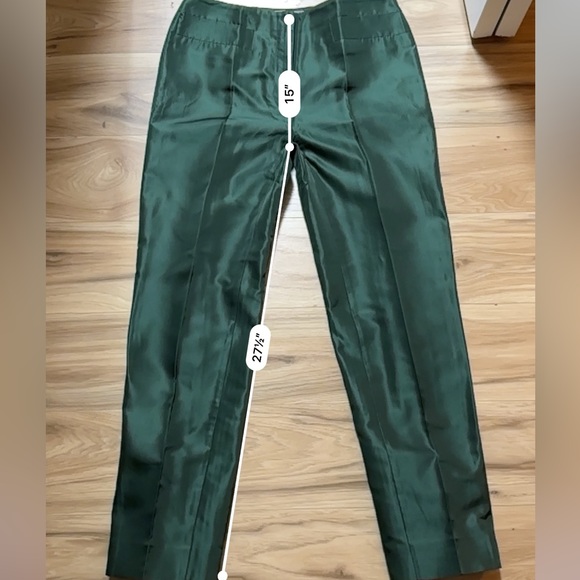 Prada Milano Spring Summer 2013 Green Silk Dress Pants sz 4 - Picture 5 of 5